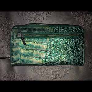 Junior Drake green snakeskin wallet gently used